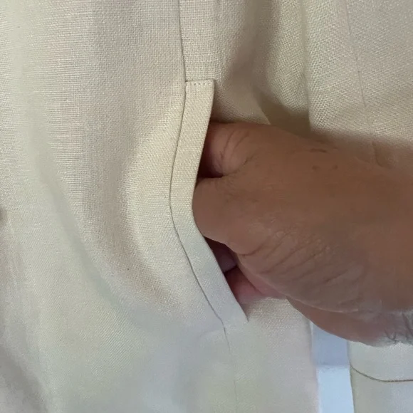 TALBOTS WOMEN IRISH LINEN CREAM JACKET - Picture 12 of 16